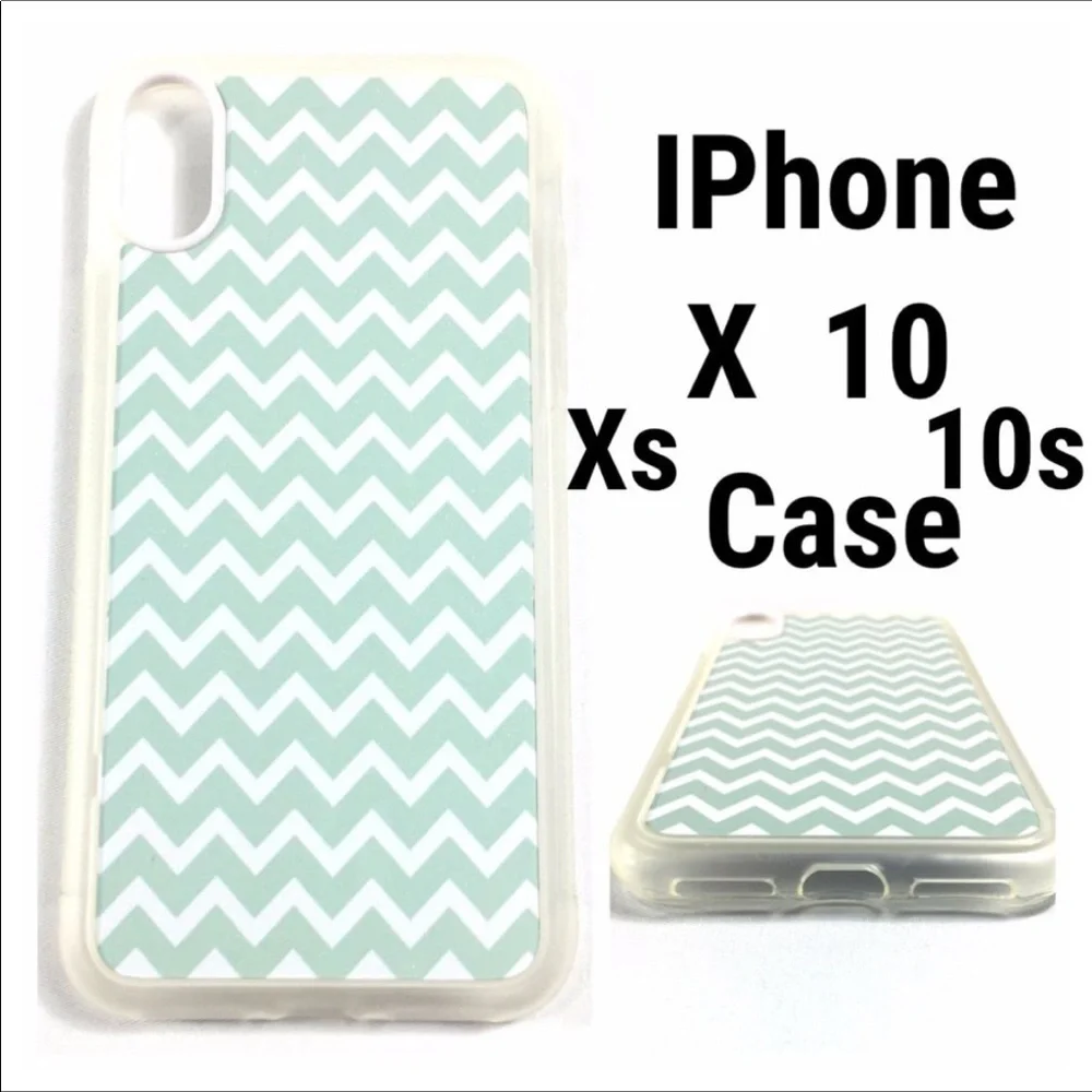 NEW iPhone 10s Xs 10 X Case Cover Green Chevron